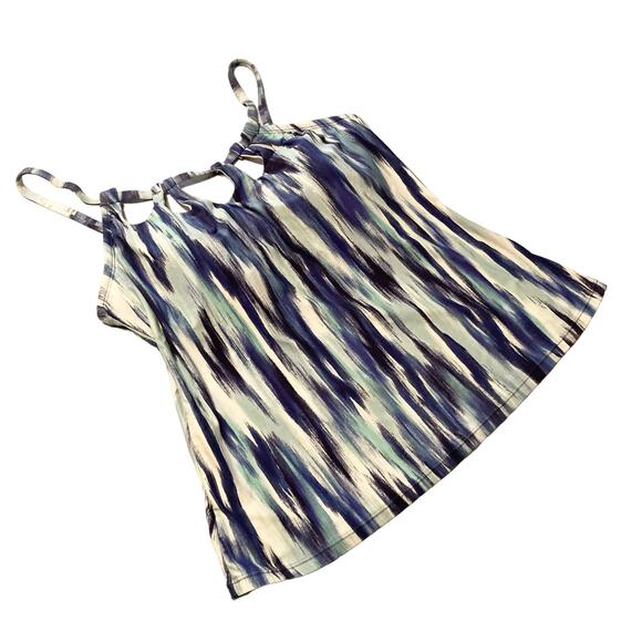 24th & Ocean Tankini Medium Women Navy Tie Dye Padded Neckline Cutout Detail - Picture 5 of 12